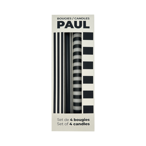 Lot de 4 bougies longues - Noir