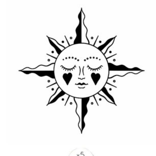 Tatouage éphémère "Visage ensoleillé" x5