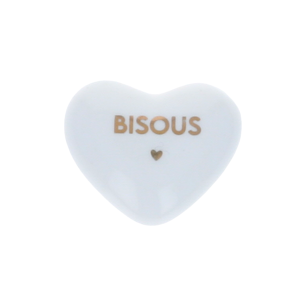 Petit coeur "Bisous" doré