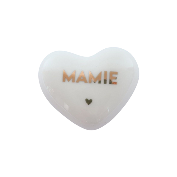 Petit coeur "Mamie" doré