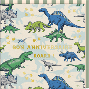 Carte dinosaures "Bon anniversaire"