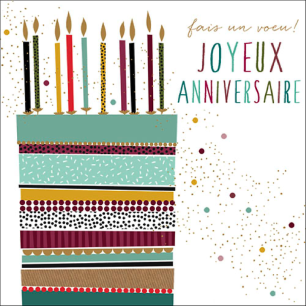 Carte gâteau "Joyeux anniversaire"