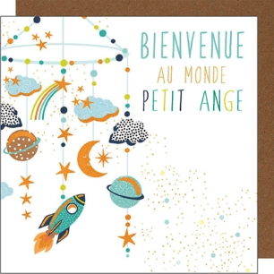 Carte mobile "Bienvenue au monde petit ange"