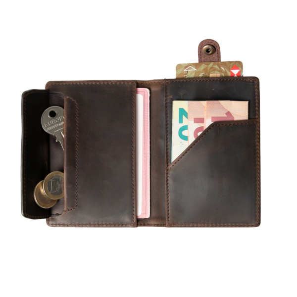 Portefeuille en cuir "Handy Max" - Marron