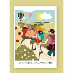 Carte Saint Jacques de Compostelle - 10*15