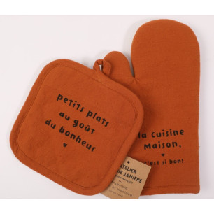 Lot gant + manique "petits plats"