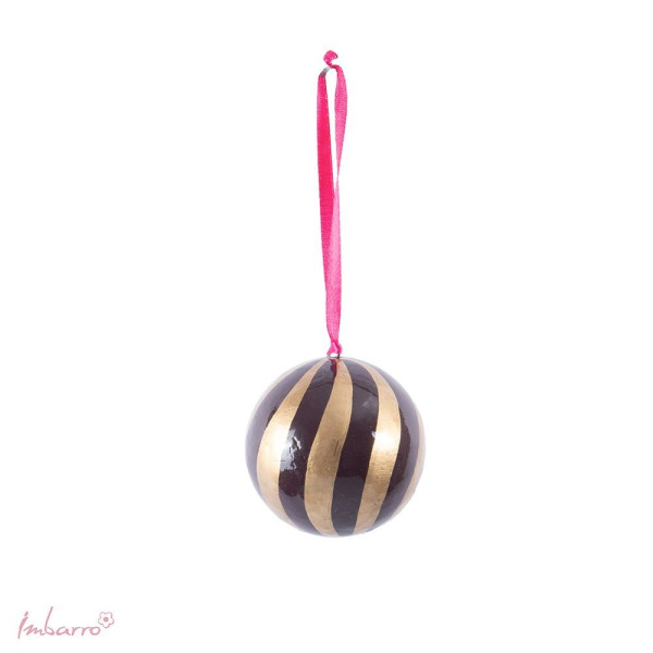 Boule rayée "violet et or"