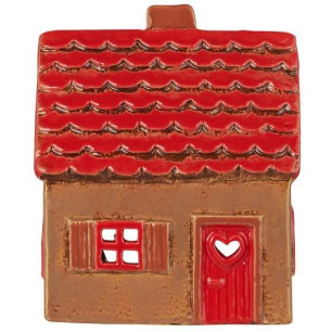 Photophore maison rouge