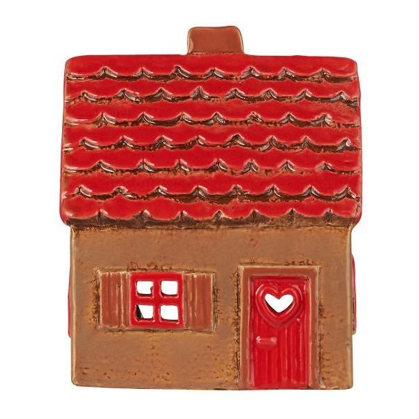 Photophore maison rouge