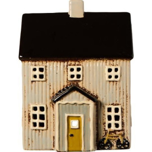 Photophore maison toit noir