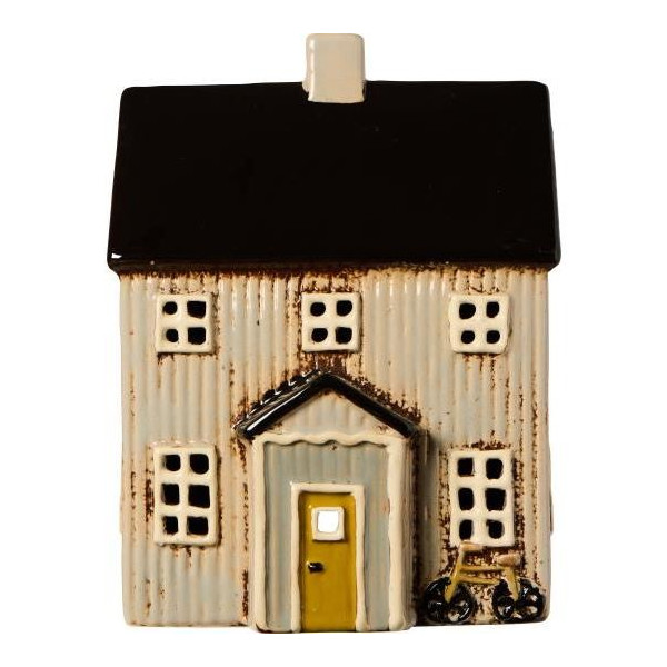 Photophore maison toit noir