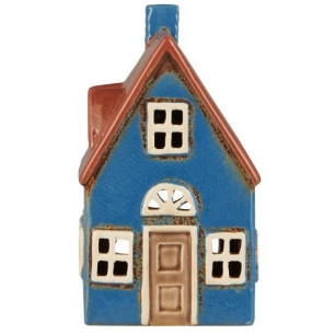 Photophore maison bleue