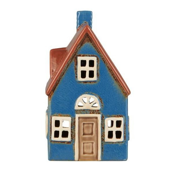 Photophore maison bleue