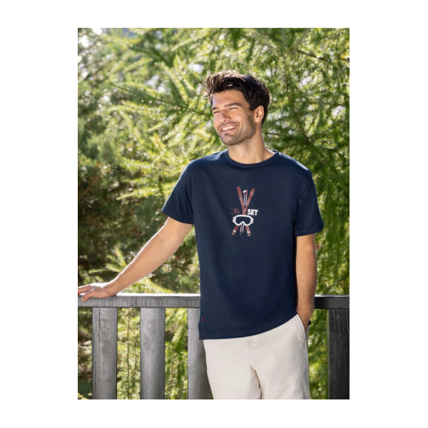 Tee-shirt ski bleu - XL