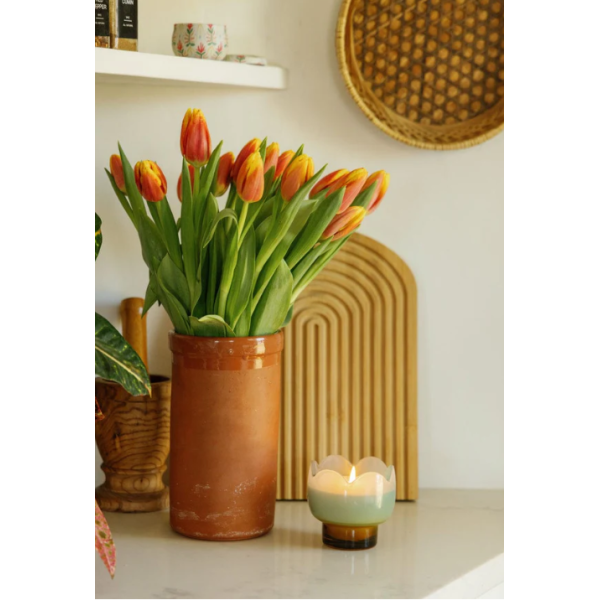 Bougie tulipe turquoise