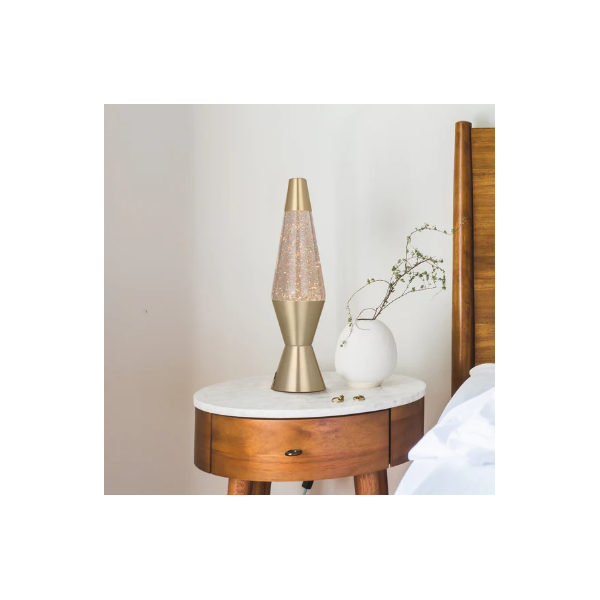 Lampe lave dorée