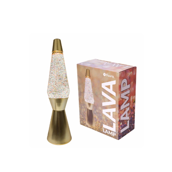 Lampe lave dorée