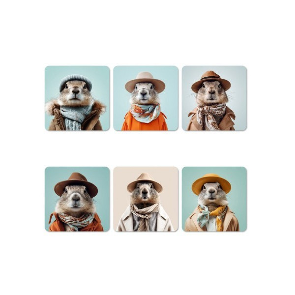 Dessous de verres marmottes