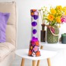 Lampe lave vintage fleurs