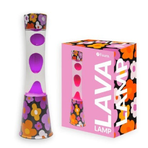 Lampe lave vintage fleurs