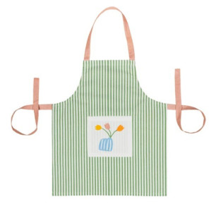 Tablier enfant vert rayé