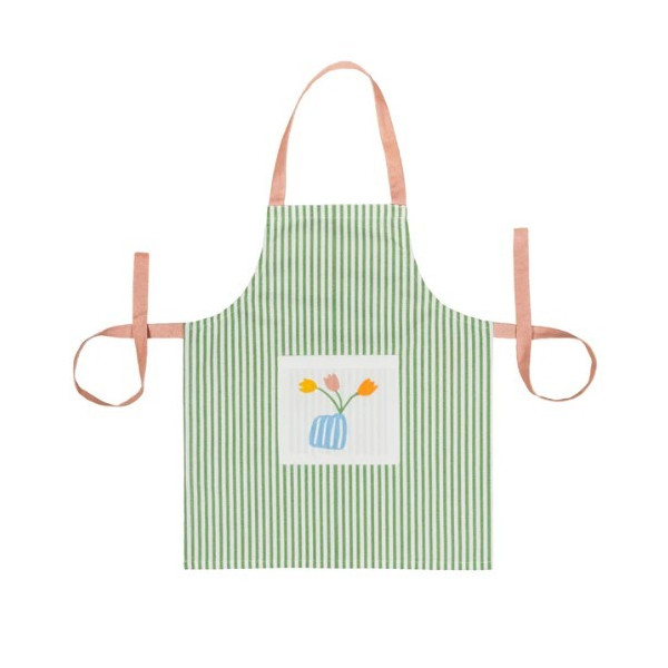 Tablier enfant vert rayé