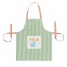 Tablier enfant vert rayé
