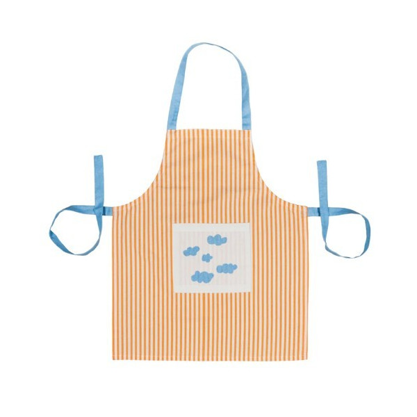 Tablier enfant orange rayé