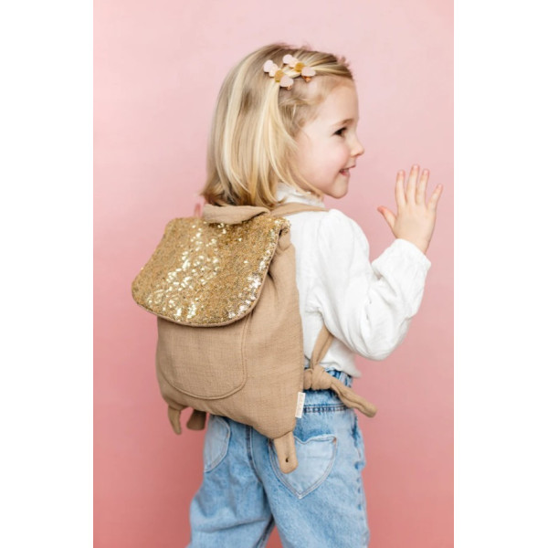 Sac à dos sequins dorés