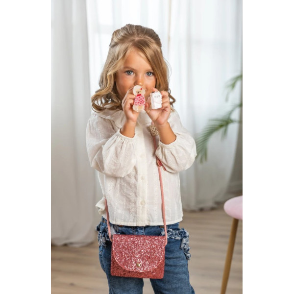 Mini sac glitter framboise