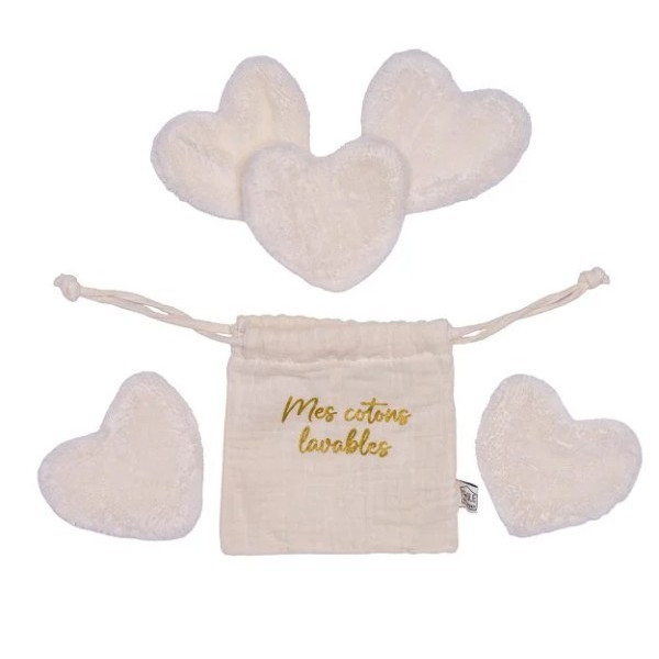 Set cotons lavables "lait"