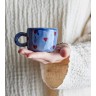 Tasse bleue cœurs