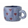 Tasse bleue cœurs