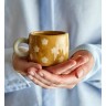 Tasse moutarde fleurs