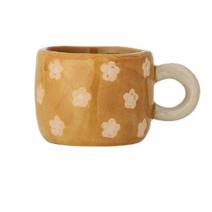 Tasse moutarde fleurs