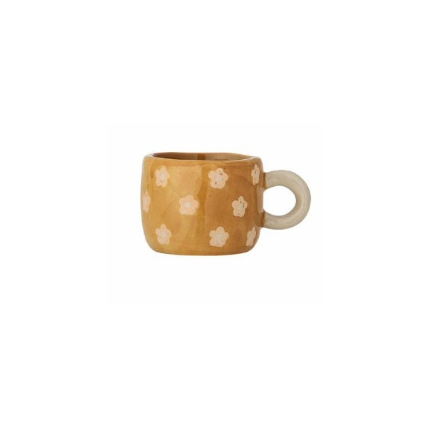 Tasse moutarde fleurs