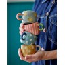Tasse moutarde fleurs