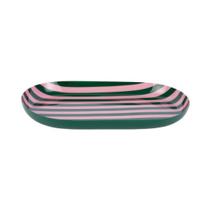 Plateau oval - rose & vert