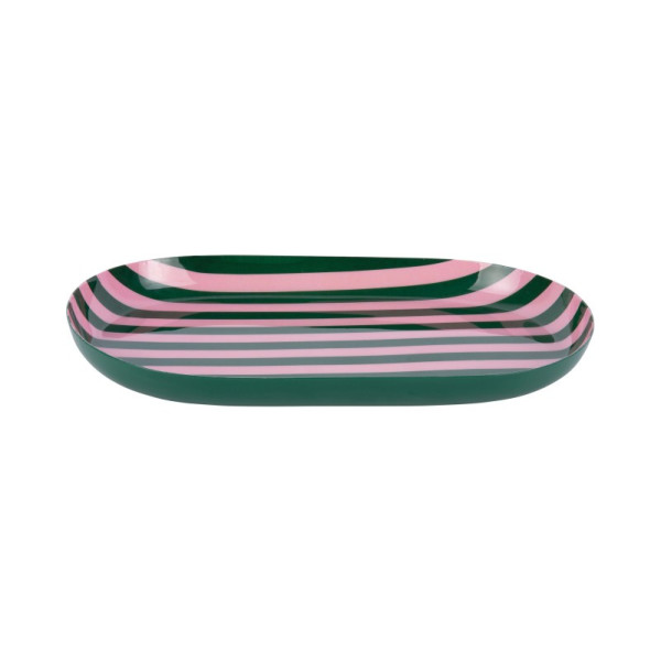 Plateau oval - rose & vert