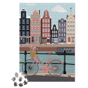 Puzzle 1000 Pièces « Pédalons au fil de l'eau »