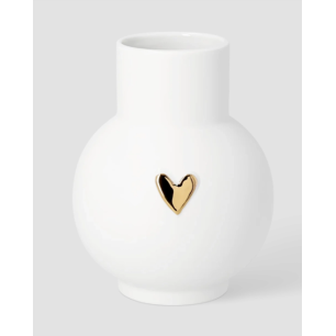 Vase sphère cœur or