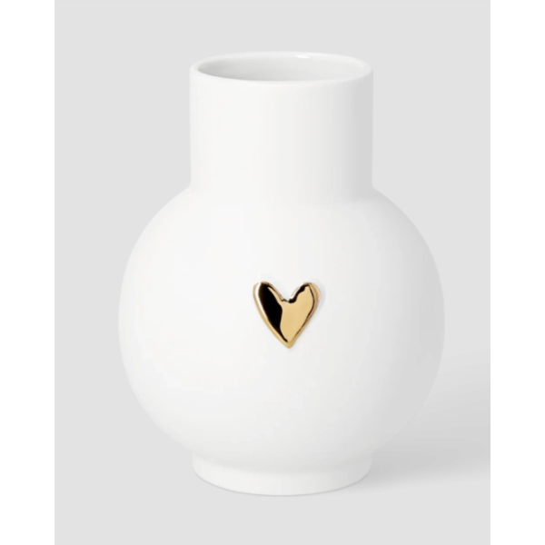 Vase sphère cœur or
