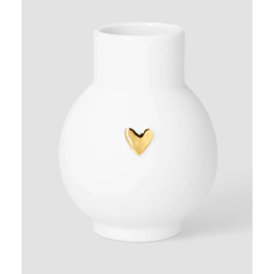 Mini vase coeur or