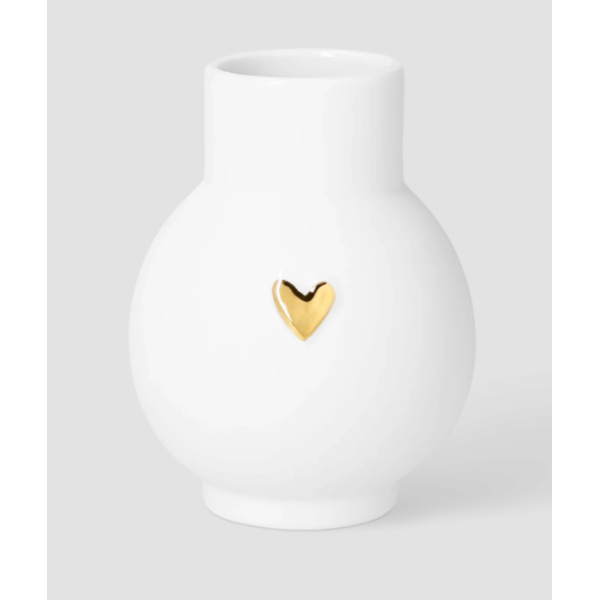 Mini vase coeur or