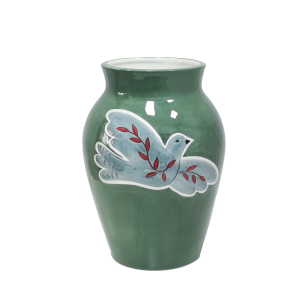 Vase Colombe en Faïence Bleu