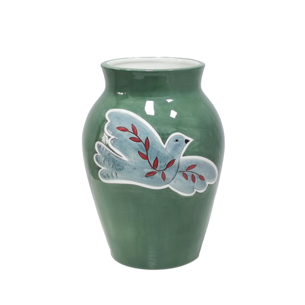 Vase Colombe en Faïence Bleu