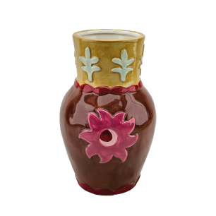 Vase Soleil en Faïence Marron
