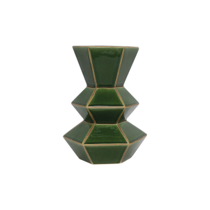 Vase géométrique vert