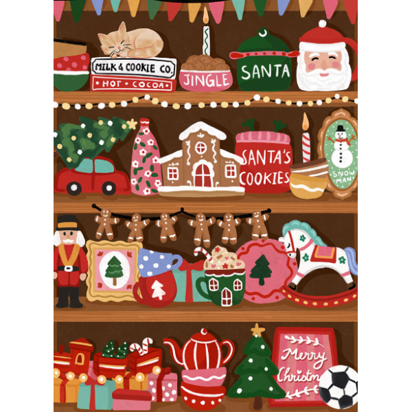 Mini Puzzle 96 Pièces - Christmas Shelf