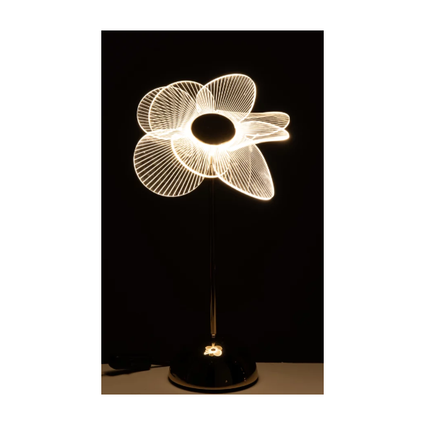 Lampe De Table Fleur Métal Doré